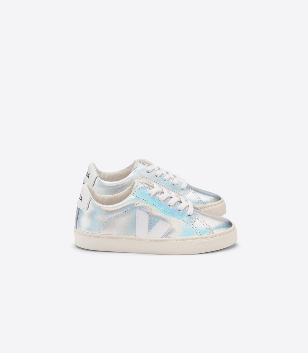 Veja Sneakers Kids - Esplar Lace Leather Unicorn - Silver/White - 7021UWEVS